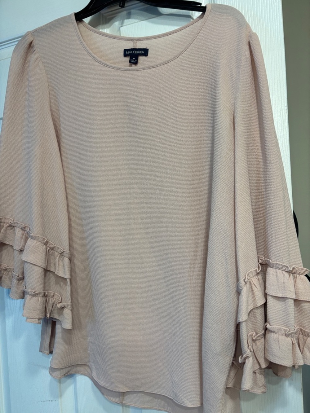Max Edition Light Blush Ruffle Sleeve Blouse